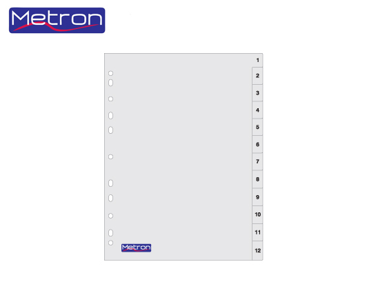 ΔΙΑΧΩΡΙΣΤΙΚΑ ΠΛΑΣΤΙΚΑ  1-12 ΑΡΙΘΜΟΙ ΓΚΡΙ METRON
